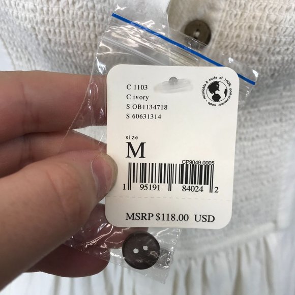 FREE PEOPLE- MEDIUM WHITE SQUARE NECK AIN'T SHE A BEAUT PUFF SLEEVE DRESS - Picture 7 of 9